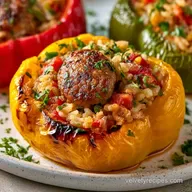 Andouille Stuffed Peppers with Rice