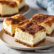 Cinnamon Sugar Cheesecake Bars with Flaky Crust