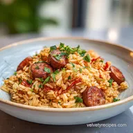 Cuban Sausage Rice: Savory & Golden