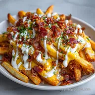 Loaded Bacon Cheese Fries: Velvety Cheddar