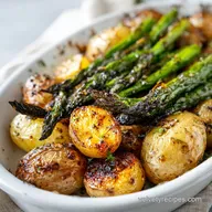 OnePan Garlic Potatoes and Asparagus Recipe