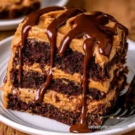 Peanut Butter Chocolate Layer Cake for 16