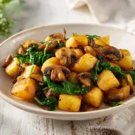 The Ultimate Healthy Potato Mushroom Spinach Bake
