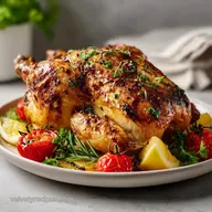 Spatchcock Chicken for 4 Servings with Crispy Garlic Herb Skin