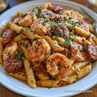 Creamy Shrimp Andouille Sausage Pasta