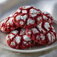 Soft Red Velvet Crinkle Cookies: Fudgy