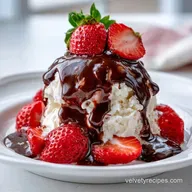 Strawberry Hot Fudge Sundae for 4