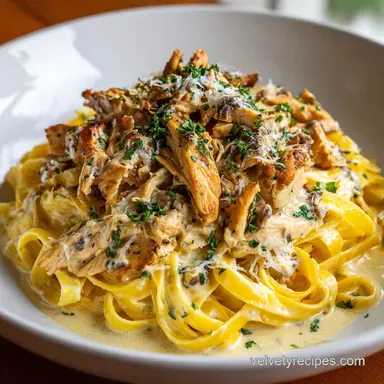 Alabama Chicken Linguine with Creamy Sauce for 4 Servings Recipe Card