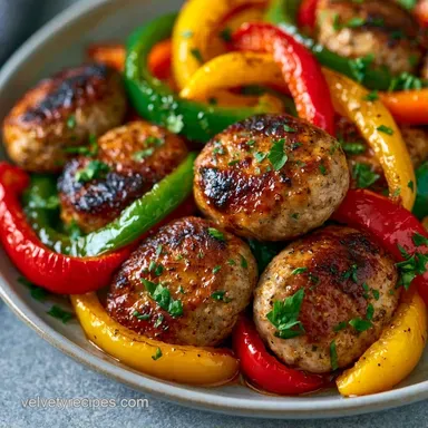 Andouille Sausage and Peppers One-Pan Recipe Card