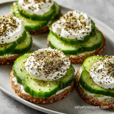 Bagel Cucumber Bites in 10 Minutes Recipe Card