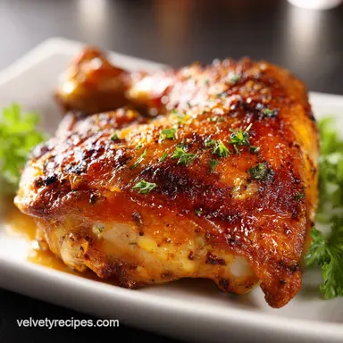 Baked Chicken Leg Quarters for 4 Servings: Crispy Oven Recipe Recipe Card