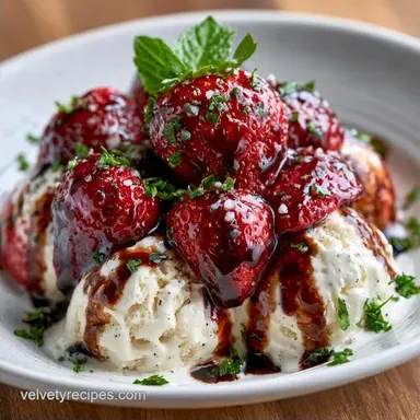 Balsamic Strawberries Ice Cream for 6