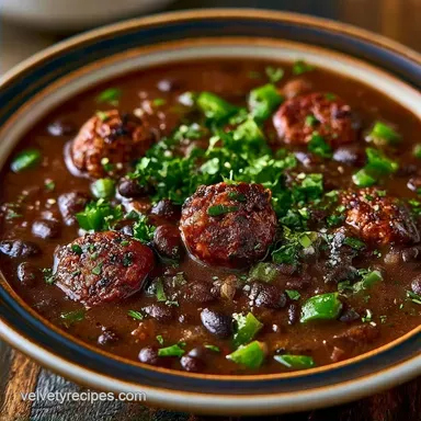 Black Bean Andouille Soup in 40 Minutes