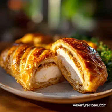 Chicken Wellington Recipe for 4 Servings Recipe Card