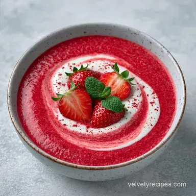 Chilled Summer Strawberry Soup for 4