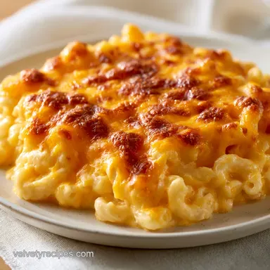 Creamy Baked Macaroni And Cheese for 8 Recipe Card