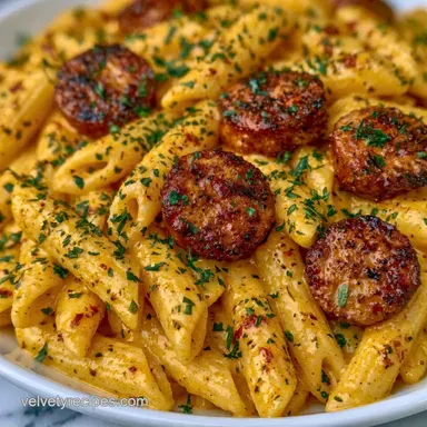 Creamy Cajun Andouille Pasta for 6 Recipe Card