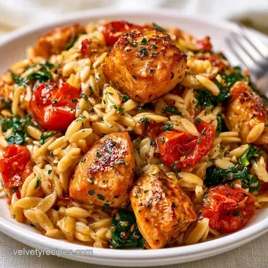 Creamy Chicken Boursin Orzo Bake One-Pan