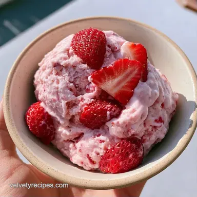 Easy Strawberry Ice Cream Recipe Recipe Card