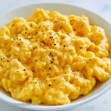 Creamy Velvet Breakfast Eggs in 6 Minutes Recipe Card