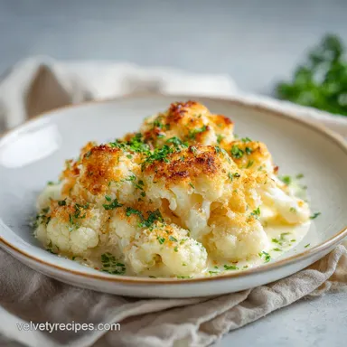 Seriously Delicious Baked Cauliflower with Garlic in 30 Minutes Recipe Card