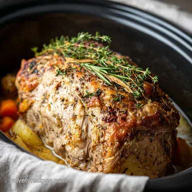 Crock Pot Turkey Breast Recipe with Garlic & Herbs (4h 20min) Recipe Card