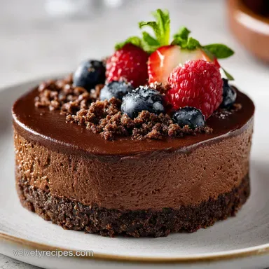 Chocolate Mousse Cake with Biscuit Base