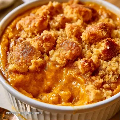 Easy Pumpkin Dump Cake for 12 Servings Recipe Card
