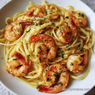 Garlic Butter Shrimp Linguine for 4 Servings