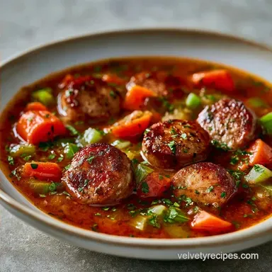 Andouille Sausage Soup: One-Pot