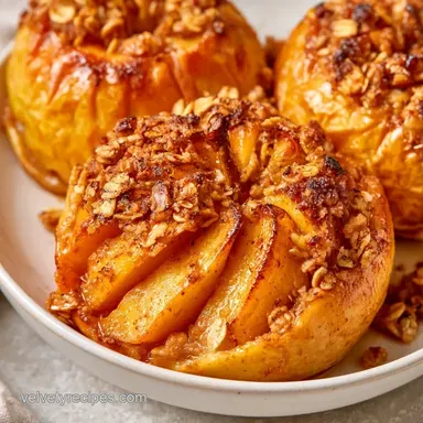 Healthy Baked Apples for 4 Servings Recipe Card