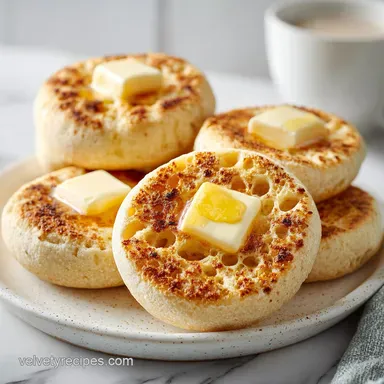 Homemade English Muffin Recipe in 45 Min Recipe Card