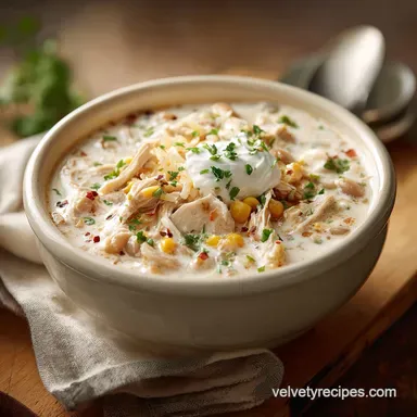 White Chicken Chili for 6 Servings Recipe Card