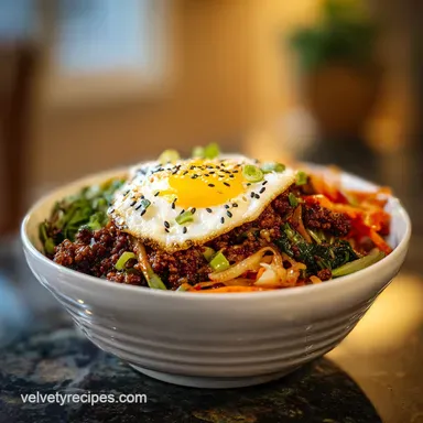 Korean Ground Beef Bowl Recipe with Rice Recipe Card