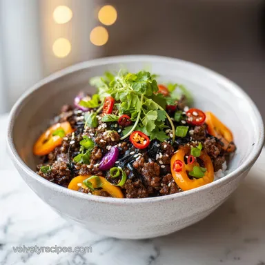 Korean Ground Beef Bowl Recipe with Rice