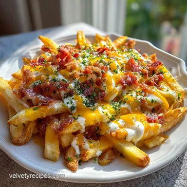Loaded Bacon Cheese Fries: Crispy Baked Recipe Card