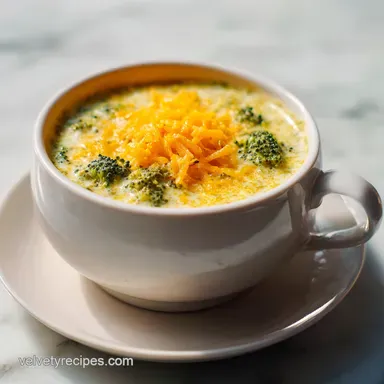 Low Carb Broccoli Cheese Soup with Sharp Cheddar for 4 Servings