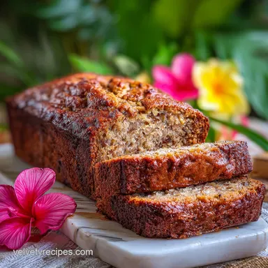 Hawaiian Banana Bread: 1 Hour Cook Time Recipe Card