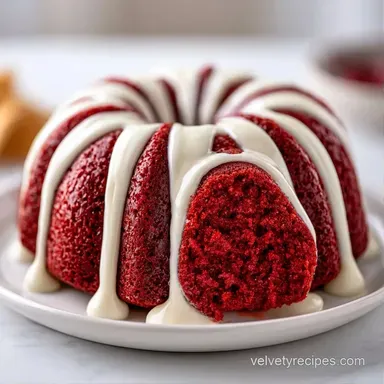 Moist Red Velvet Bundt Cake: Silky Glazed Recipe Card