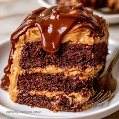 Peanut Butter Chocolate Layer Cake for 16 Recipe Card