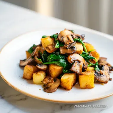 Potato Mushroom Spinach for 4 Servings Recipe Card