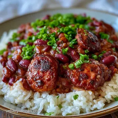Red Beans and Rice with Sausage Recipe Card