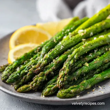 Roasted Garlic Lemon Asparagus for 4 Servings Recipe Card