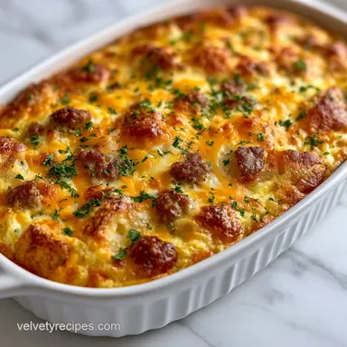 Sausage Egg Potato Casserole: Baked
