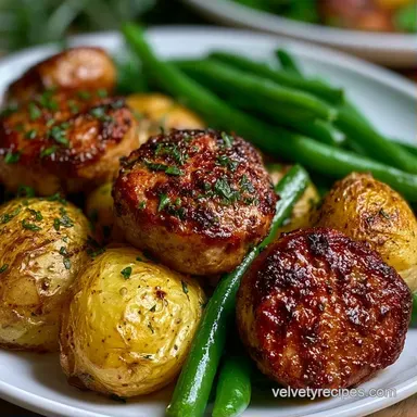 Sausage Green Beans Potatoes in 40 Min Recipe Card