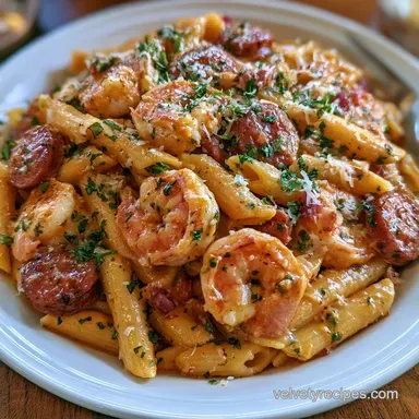 Creamy Shrimp Andouille Sausage Pasta
