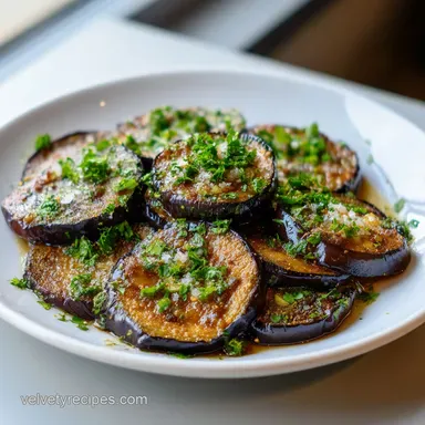 Sauteed Eggplant for 4 Servings with Garlic and Balsamic