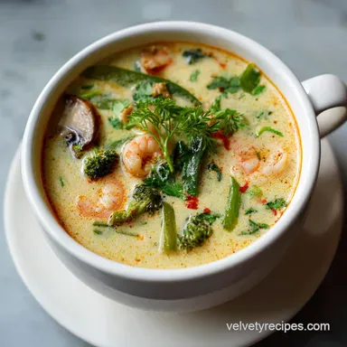 Slow Cooker Tom Kha Soup with Coconut Milk Recipe Card