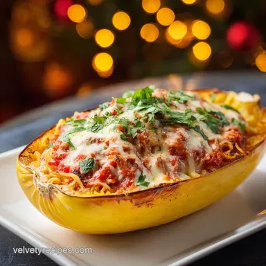 Stuffed Spaghetti Squash Lasagna Boat Recipe for 4