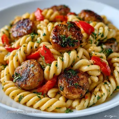 Spicy Andouille Sausage Pasta for 4